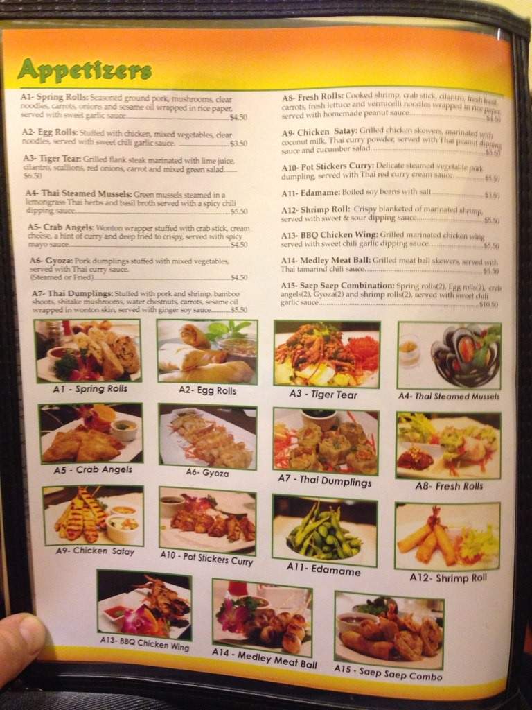 Saeb Thai & Noodles - San Antonio, TX menu_pic