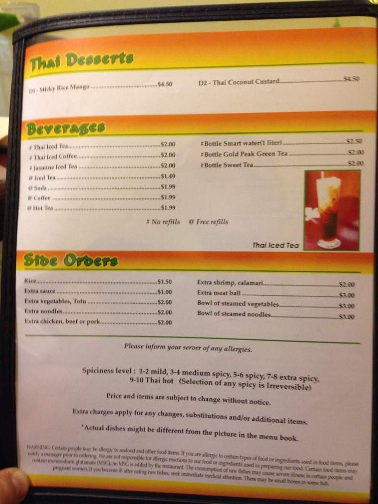 Saeb Thai & Noodles - San Antonio, TX menu_pic