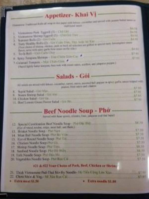 Saigon Pho - Hattiesburg, MS menu_pic