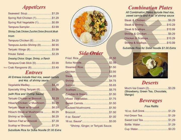 Sakura Express - Spindale, NC menu_pic