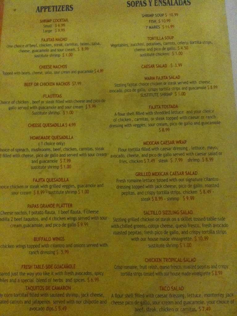 Salsas & Beer - Fayetteville, NC menu_pic