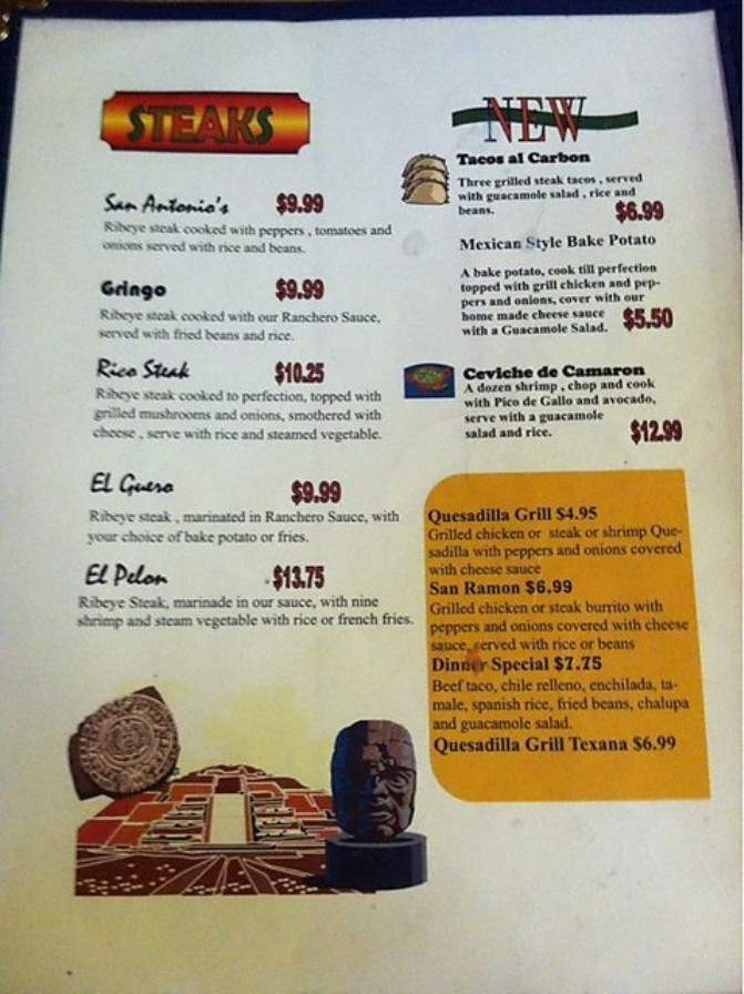 San Antonios - Fyffe, AL menu_pic