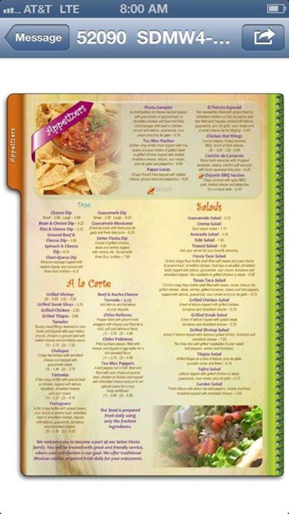 Senor Fiesta - Gainesville, GA menu_pic