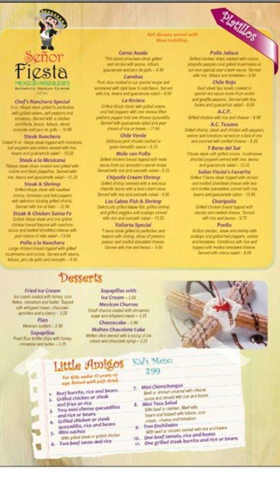 Senor Fiesta - Gainesville, GA menu_pic