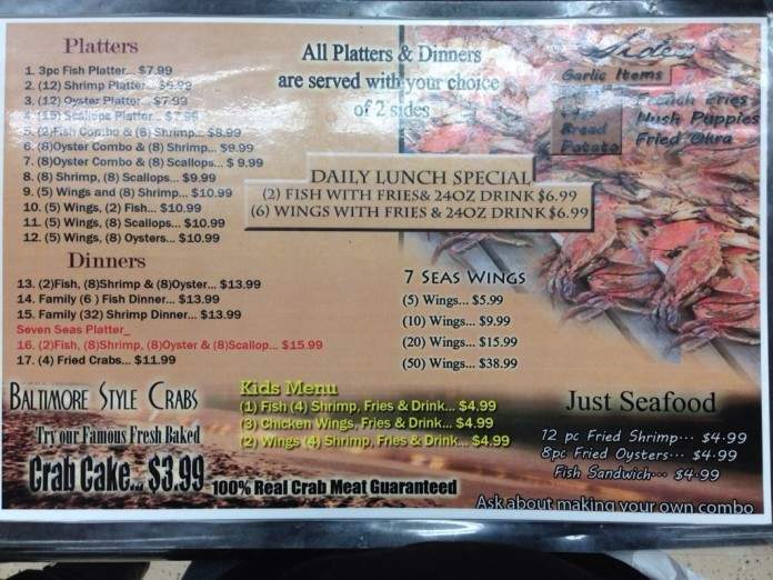 Seven Seas Crab House - Jacksonville, FL menu_pic