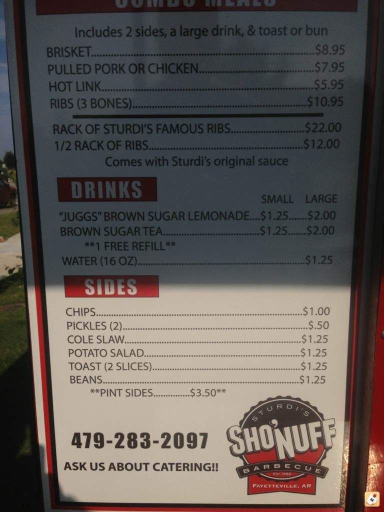 Sho'Nuff Barbecue - Springdale, AR menu_pic