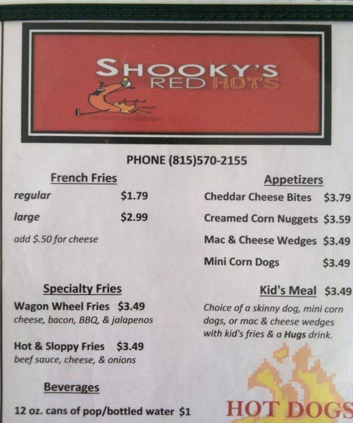 Shooky's Red Hots - Sandwich, IL menu_pic