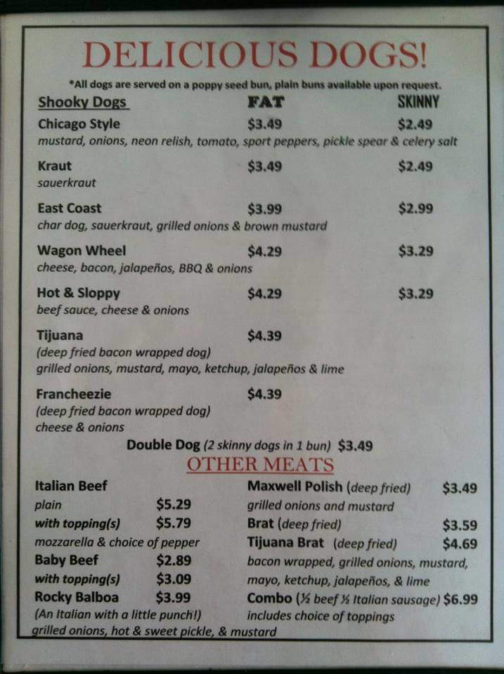 Shooky's Red Hots - Sandwich, IL menu_pic