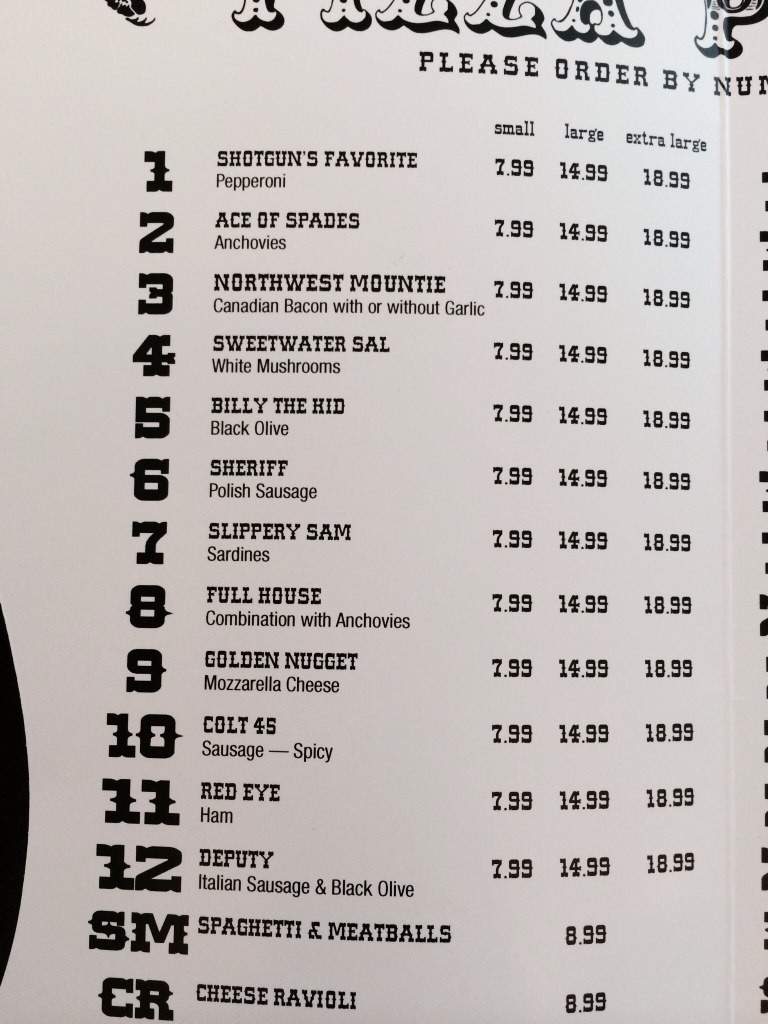 Shotgun Sam's - Tulsa, OK menu_pic