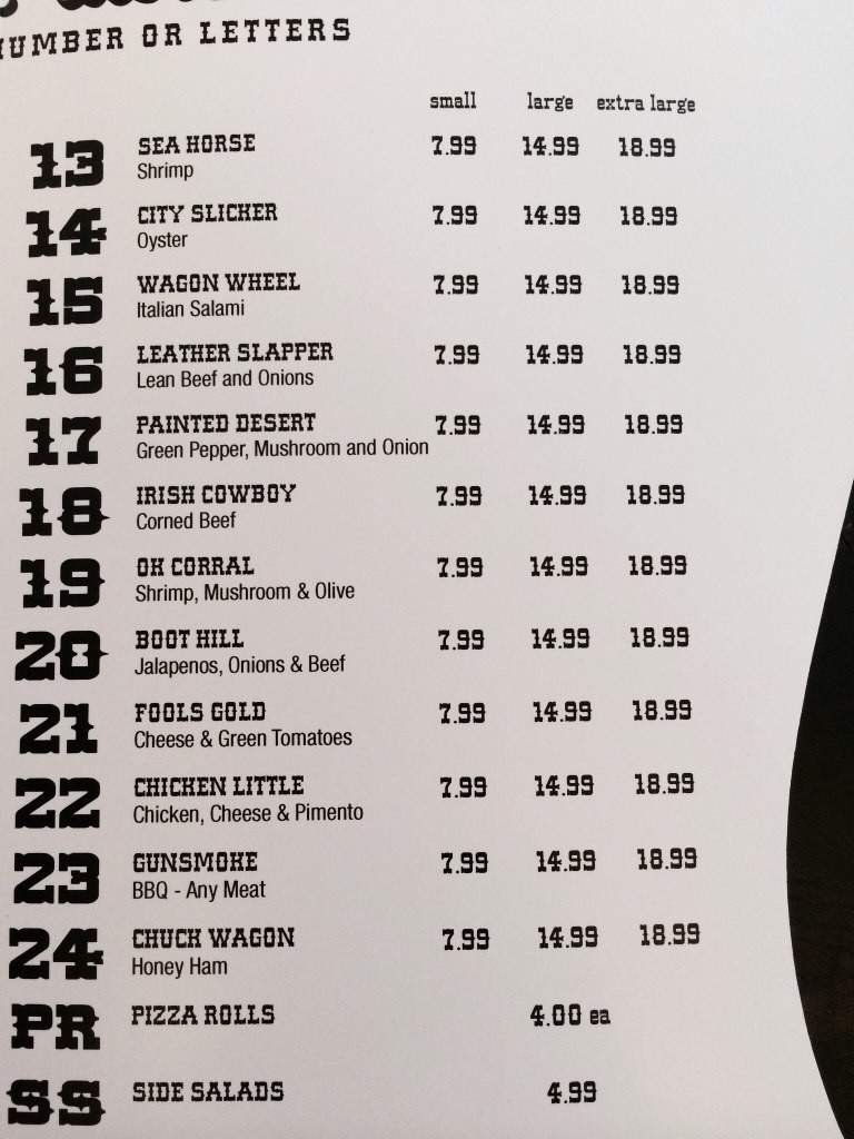 Shotgun Sam's - Tulsa, OK menu_pic