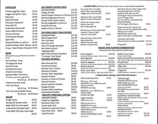 Silk Road Asian Kitchen - Cumming, GA menu_pic