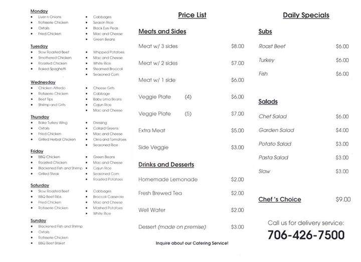 Simply Calvin's - Augusta, GA menu_pic