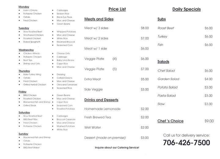 Simply Calvin's - Augusta, GA menu_pic