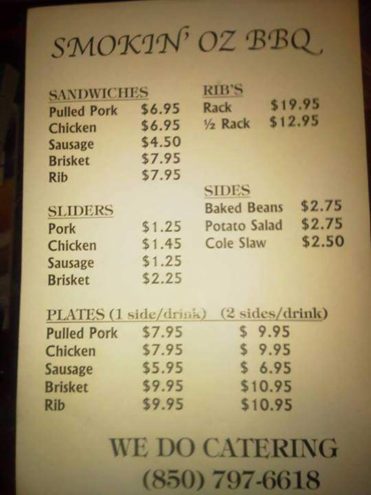 Smok,n Oz BBQ - Fort Walton Beach, FL menu_pic