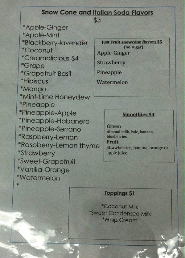 Snow Cone Angels - Houston, TX menu_pic