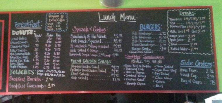 Snowflake Bakery and Deli - Henderson, TX menu_pic