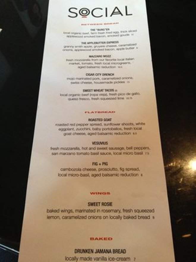 Social - St Petersburg, FL menu_pic