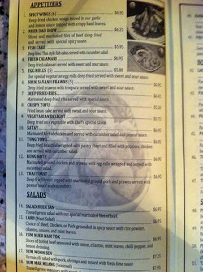 Souk Savanh Restaurant - Oakland, CA menu_pic