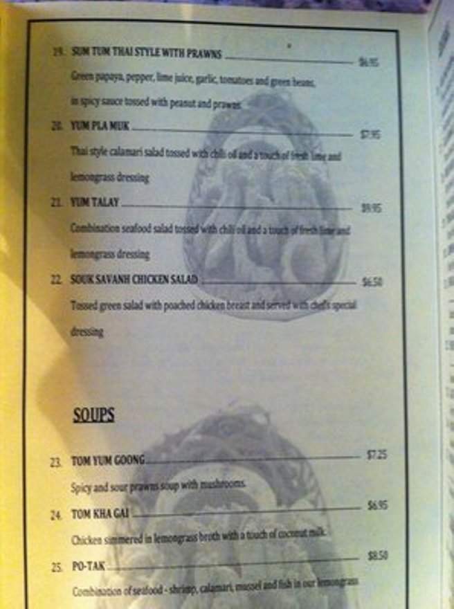 Souk Savanh Restaurant - Oakland, CA menu_pic