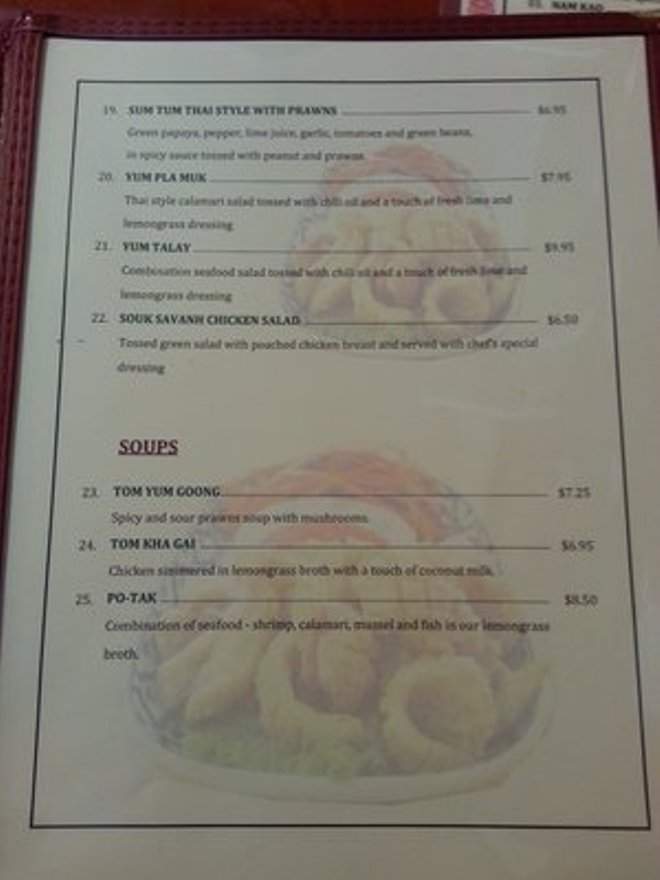 Souk Savanh Restaurant - Oakland, CA menu_pic