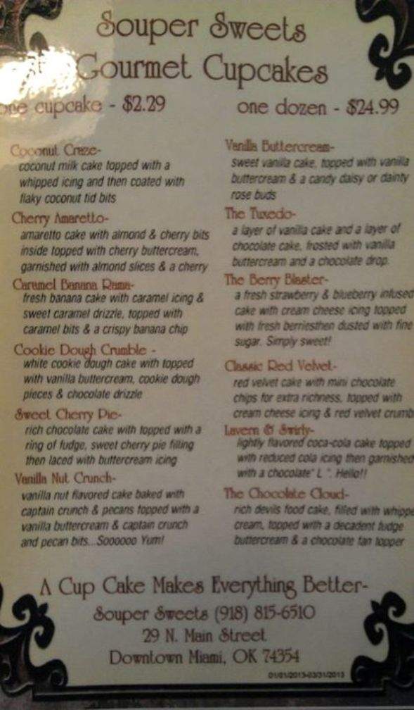 Souper Sweets - Miami, OK menu_pic