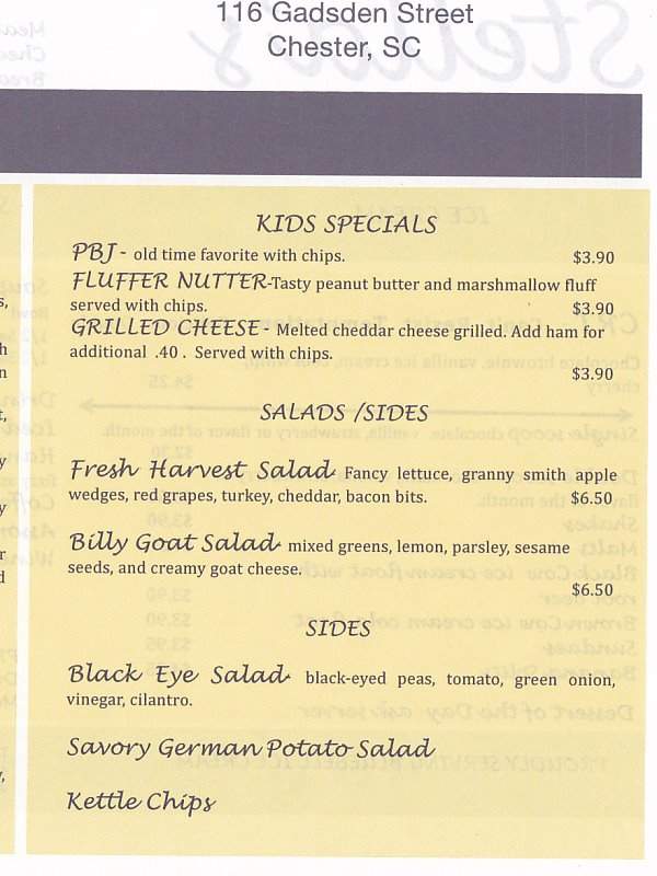 Stella's - Chester, SC menu_pic