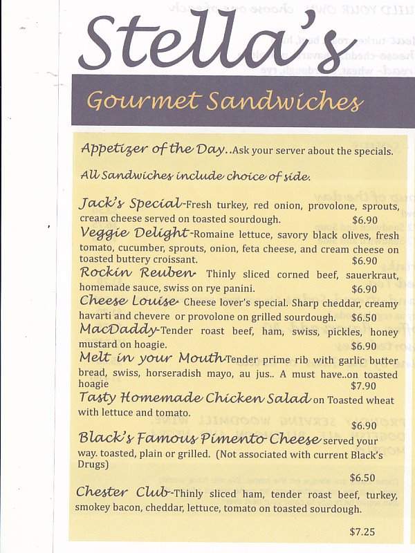 Stella's - Chester, SC menu_pic