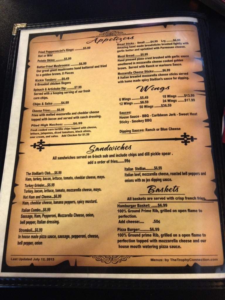 Stellians - Central City, KY menu_pic