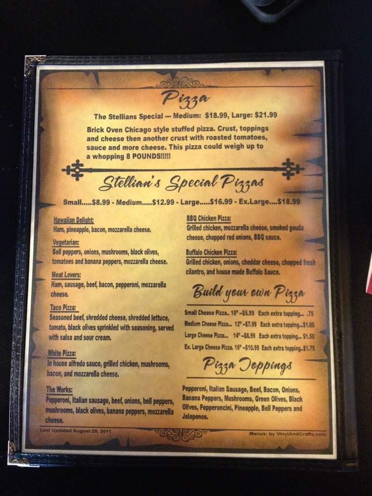 Stellians - Central City, KY menu_pic