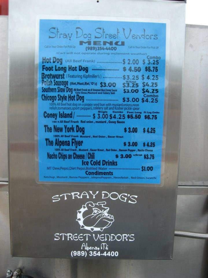 Stray Dogs Street Vendors - Alpena, MI menu_pic
