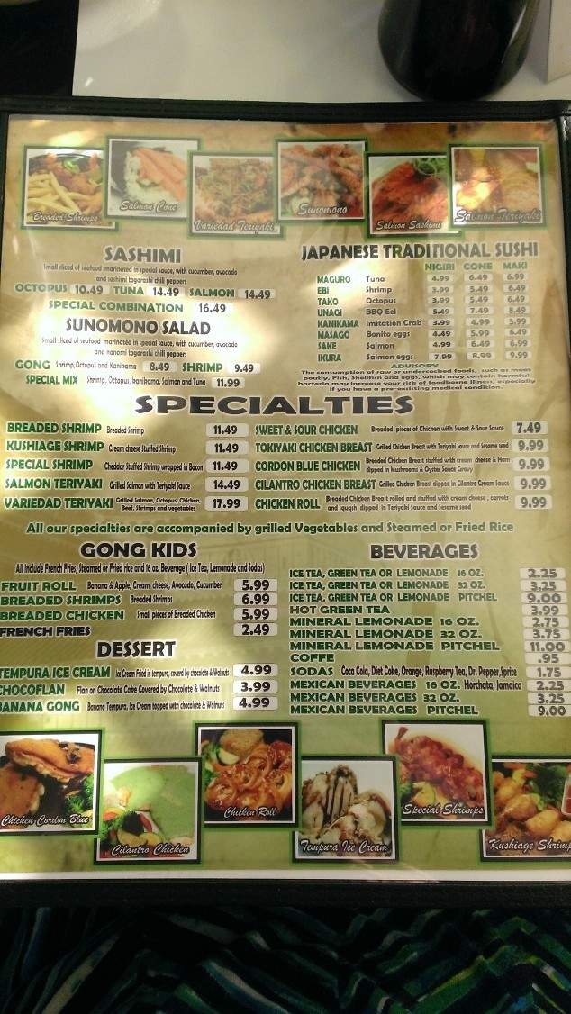 Sushi Gong - Douglas, AZ menu_pic