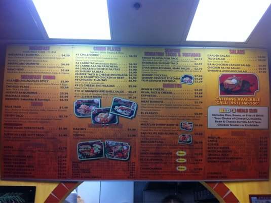 Taco Villa - Riverside, CA menu_pic