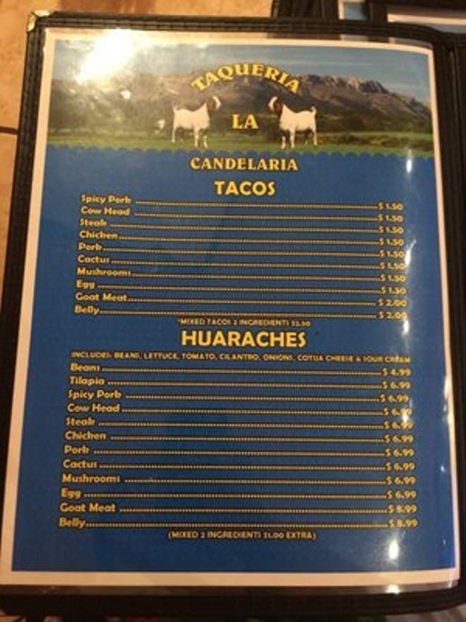 Tacqueria de Candelaria - Richardson, TX menu_pic
