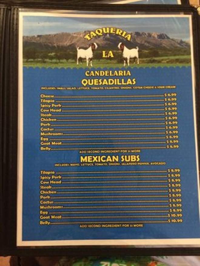 Tacqueria de Candelaria - Richardson, TX menu_pic
