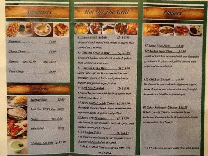 Taj Mahal Grill - Lake Charles, LA menu_pic