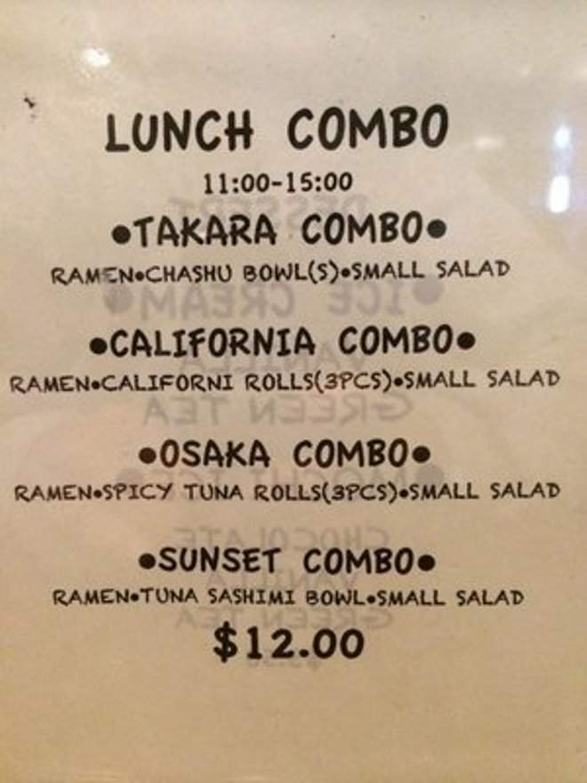 Takara Ramen Bar - West Hollywood, CA menu_pic