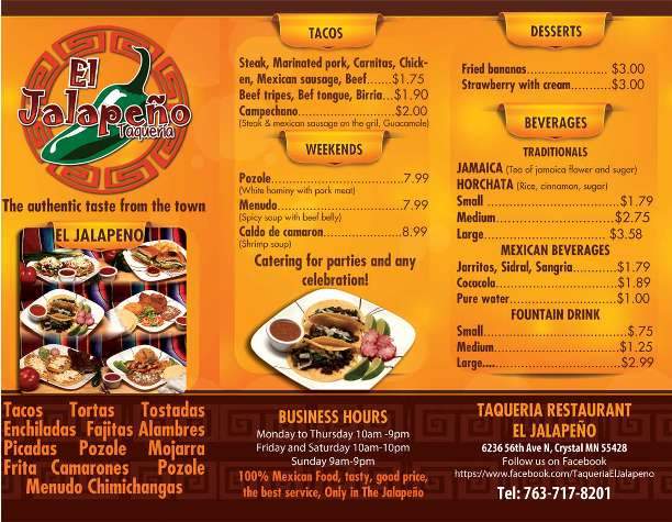 Taqueria El Jalapeno - Crystal, MN menu_pic