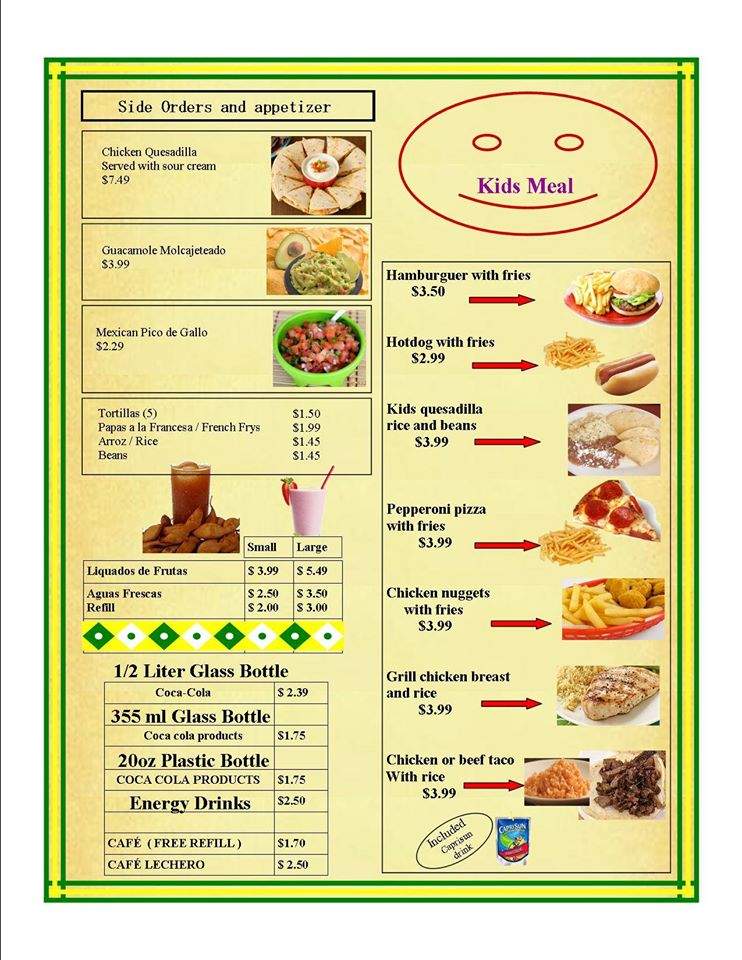 Taqueria Gloria - Denham Springs, LA menu_pic