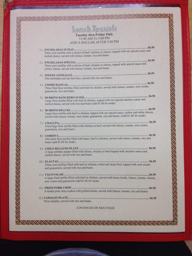 Taqueria Hernandez - Altus, OK menu_pic