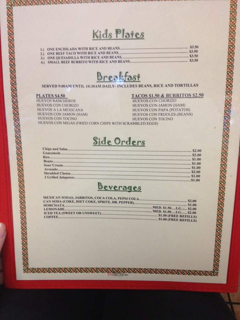 Taqueria Hernandez - Altus, OK menu_pic