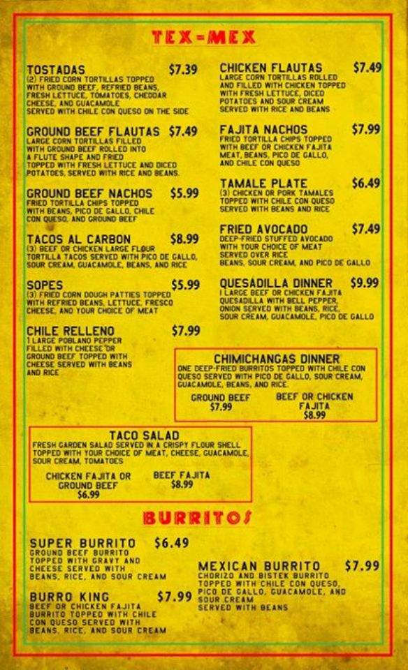 Taqueria Los Pinos - Livingston, TX menu_pic