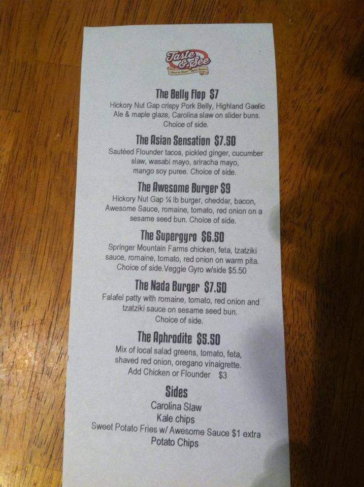 Taste and See - Black Mountain, NC menu_pic