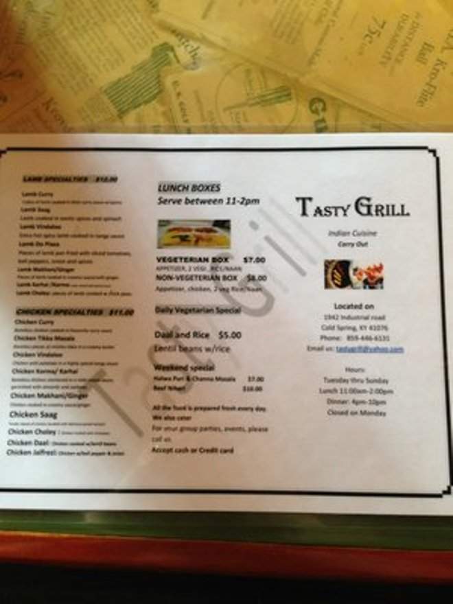 Tasty Tasty Grill - Cold Spring, KY menu_pic