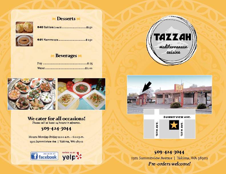 Tazzah - Yakima, WA menu_pic