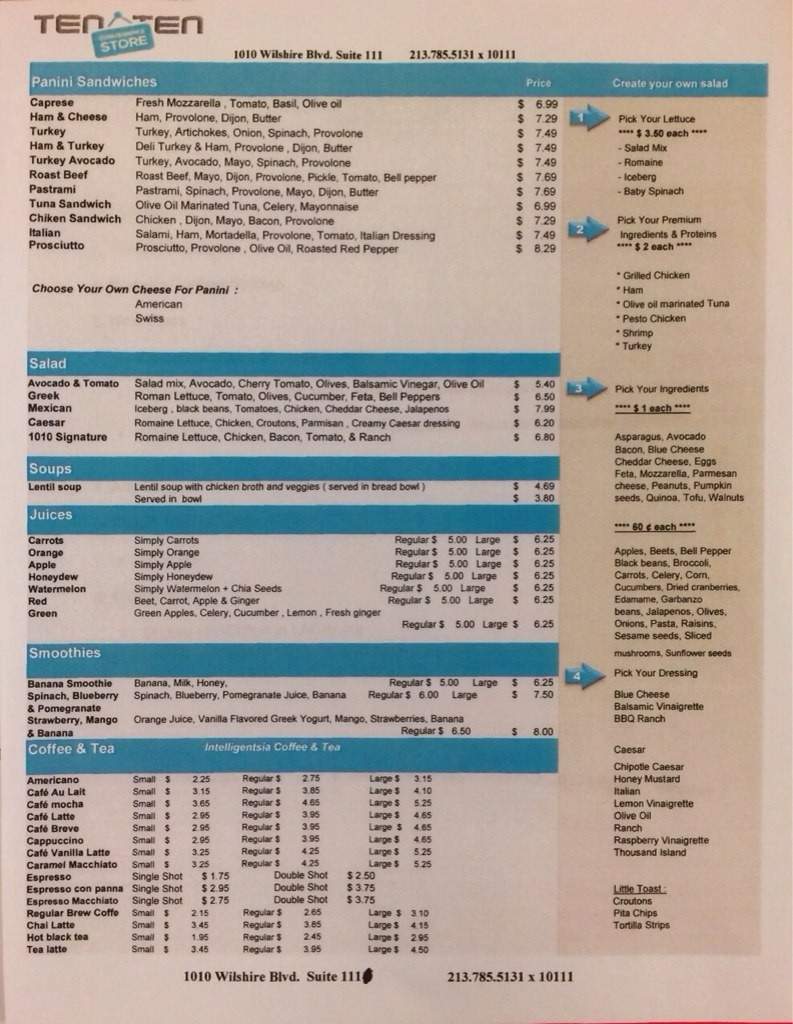 Ten Ten Convenience Store - Los Angeles, CA menu_pic