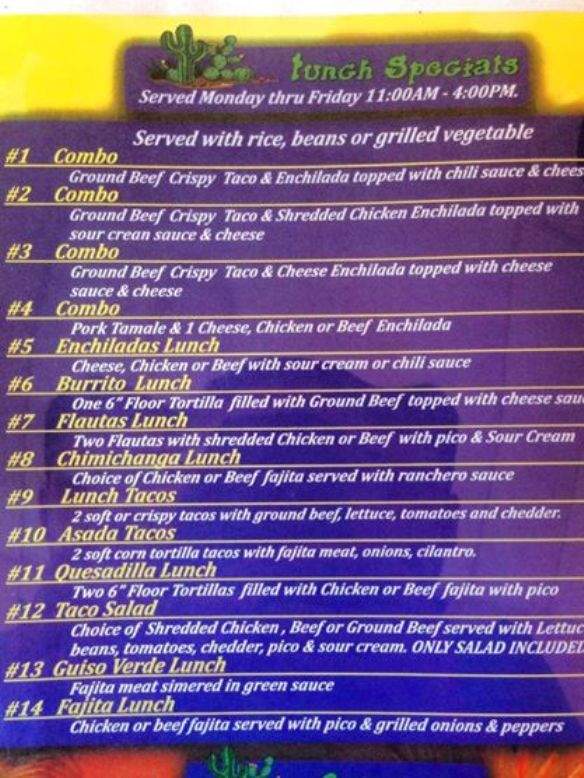 Texcalco Mexican Restaurant - Mustang, OK menu_pic