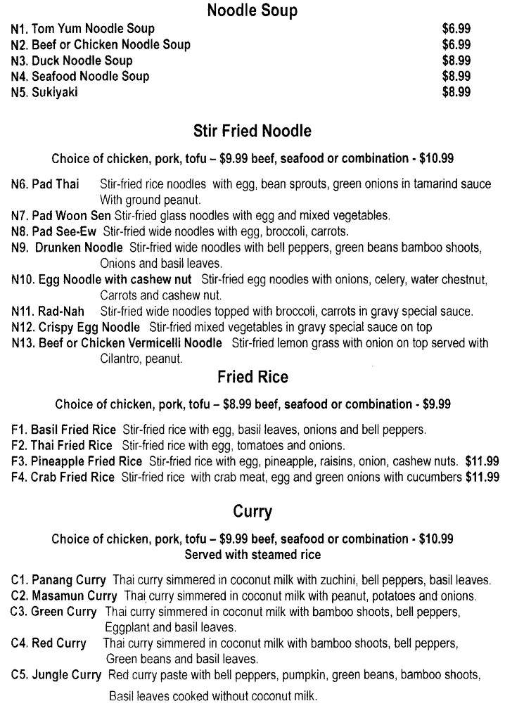 Thai Hot - San Antonio, TX menu_pic