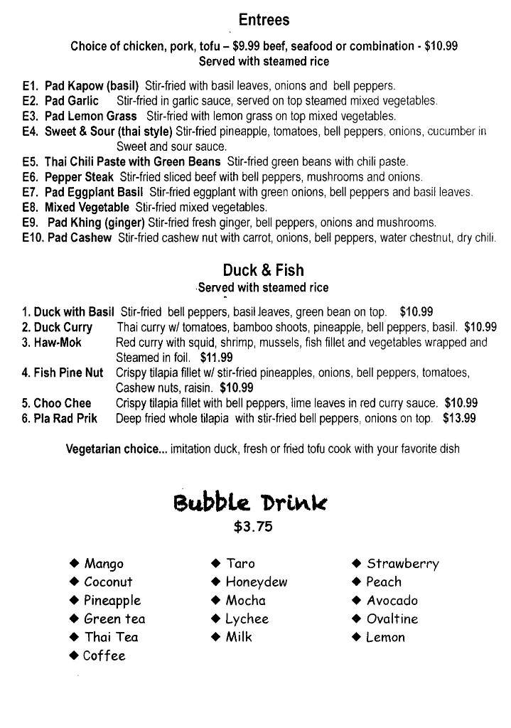 Thai Hot - San Antonio, TX menu_pic