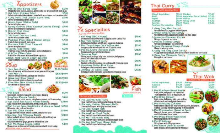 Thai Kitchen by the Sea - Far Rockaway, NY menu_pic