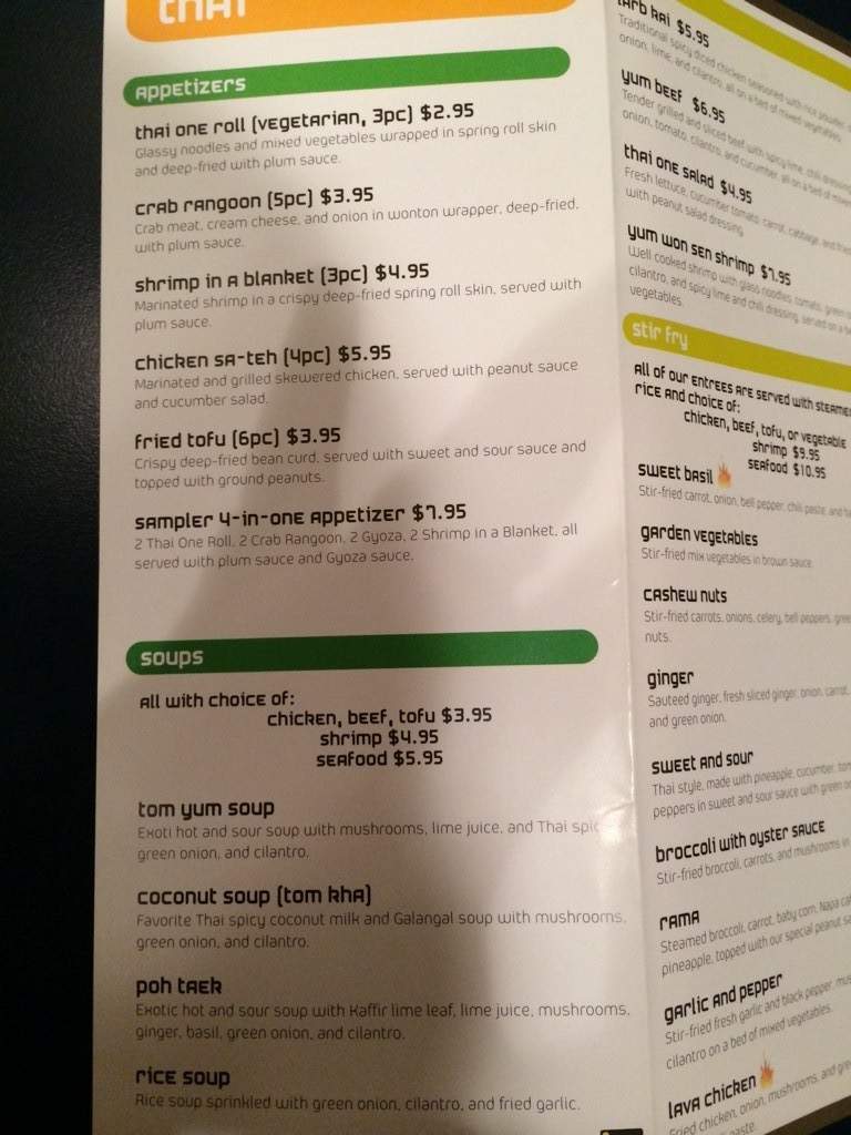 Thai One - Greeley, CO menu_pic